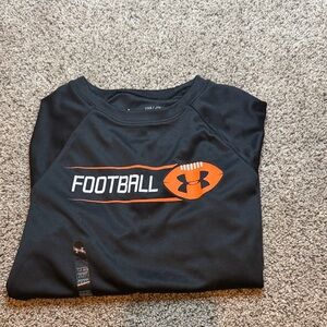 Under Armour Black Shirt with Orange Football Graphic